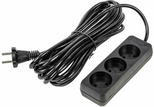 UNIEL удлинитель без заземления 10А 3гн. 7м S-CU3-7 BLACK